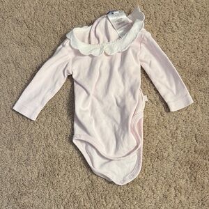 Jacadi Light Pink Scalloped Collar Bodysuit